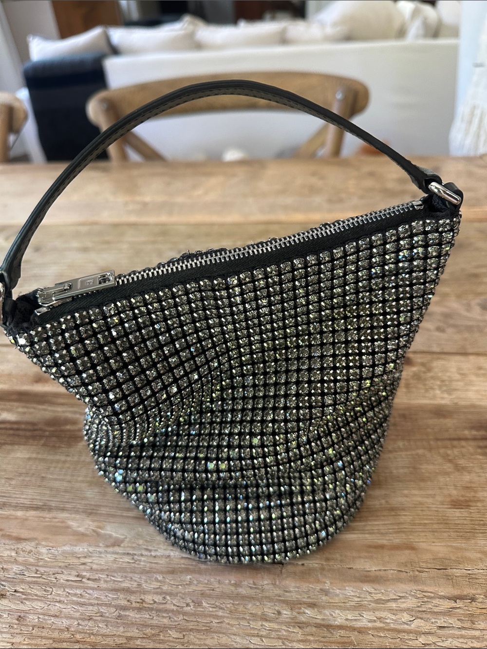 Alexander Wang Black Rhinestone Mesh Drysack Bucket Style Bag no. 2oc12oy266